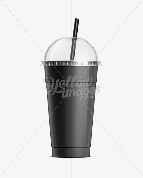 Download Milkshake Cup With Straw Black